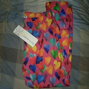 Sunshine Swing Girls' Heart Leggings NWT